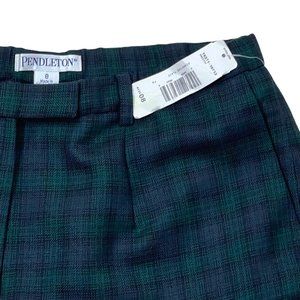 NWT Pendleton Straight Leg Black Watch Tartan Plaid Wool Pants 8
